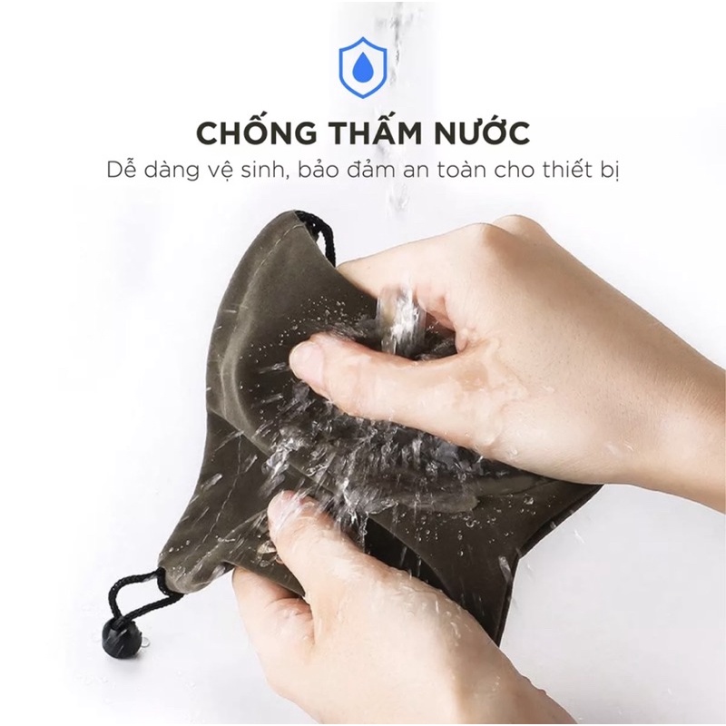 Túi đựng phụ kiện cáp sạc, củ sạc, pin dự phòng, điện thoại, trang sức UGREEN VELVET BAG có dây rút (12cm x 19cm)