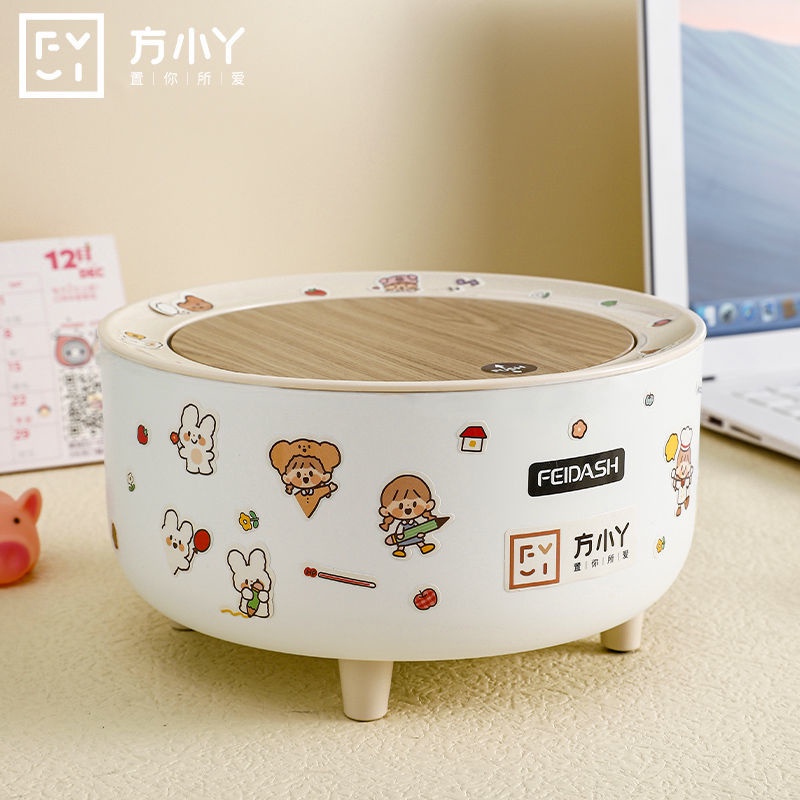 Thùng Rác Mini Để Bàn Có Nắp Thiết Kế Dễ Thương Sáng Tạo Cho Phòng Ngủ