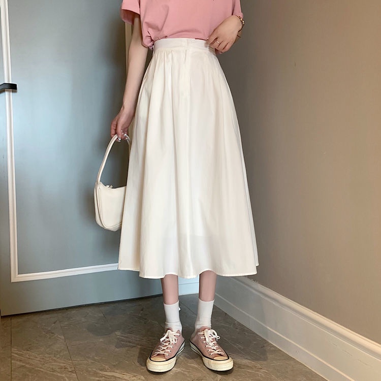 Chân váy chữ A lưng cao dáng rộng thời trang Nhật Hàn cho nữ