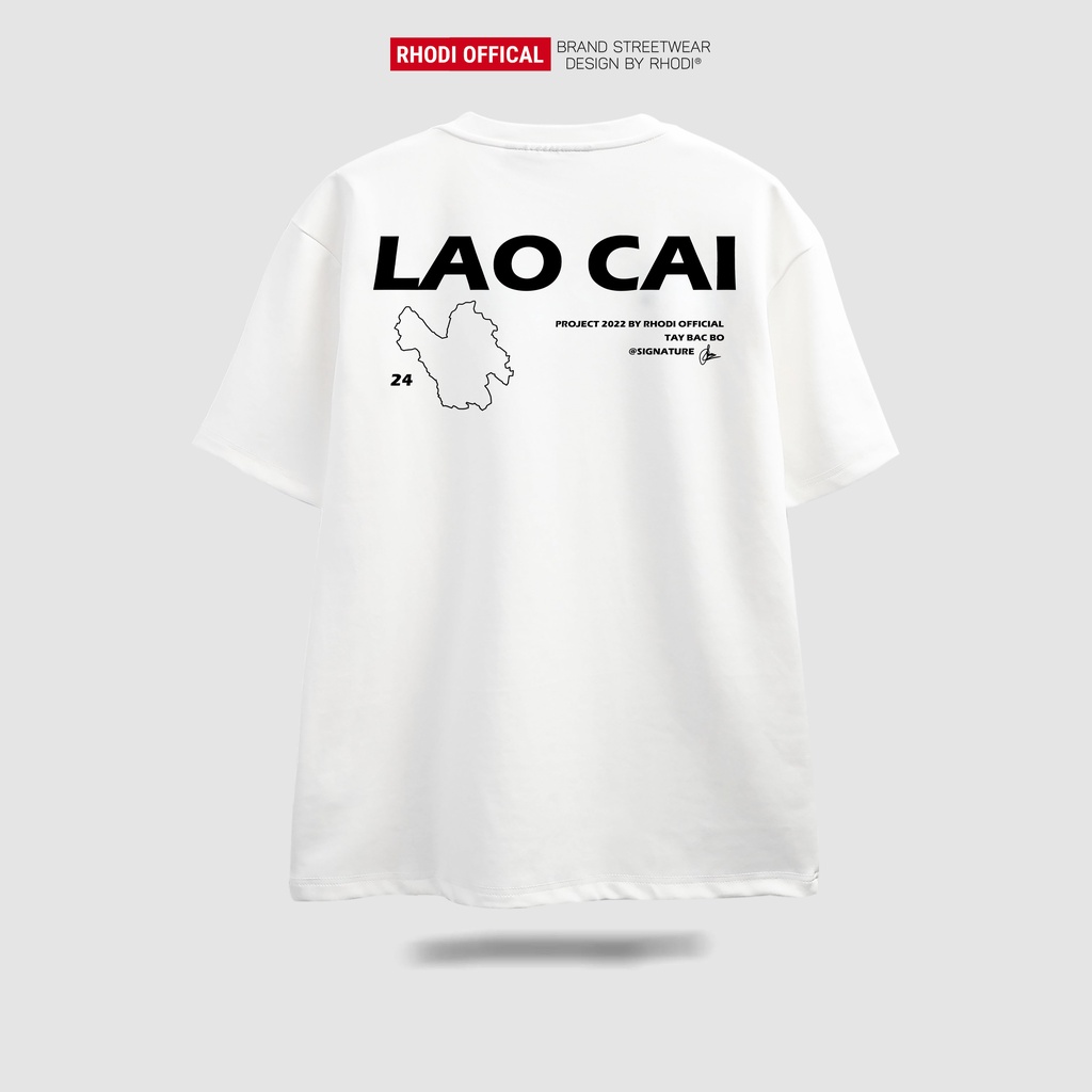 Áo thun local brand RHODI phông cổ tròn tay lỡ unisex nam nữ thế hệ genz Text Lào Cai