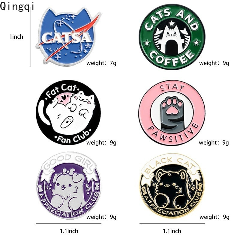 Ghim cài áo Miss Zoe tráng men hình mèo dễ thương