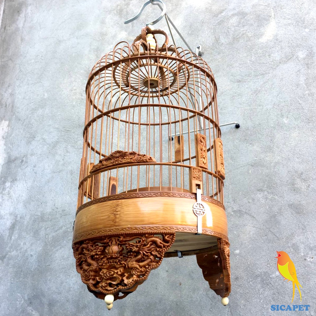 Lồng chim Khuyên đục rồng ,chim Sâu, chim hút mật  Lồng khuyên đục đẹp, Lồng nuôi chim khuyên trạm khắc rồng đẹp SICAPET