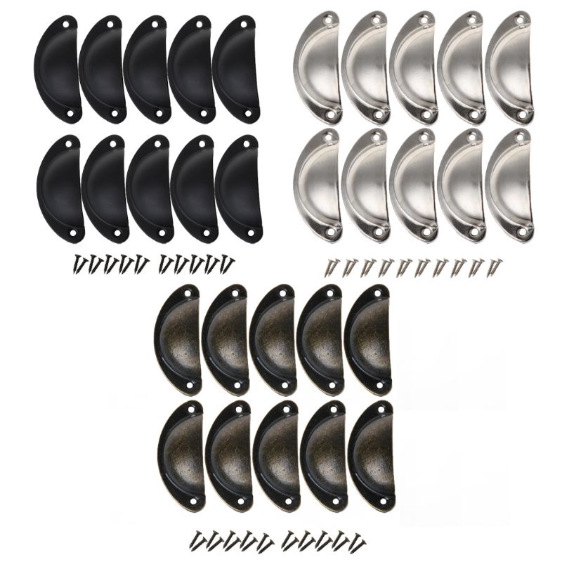 Set 10 Tay Nắm Cửa Hình Bán Nguyệt Phong Cách Vintage