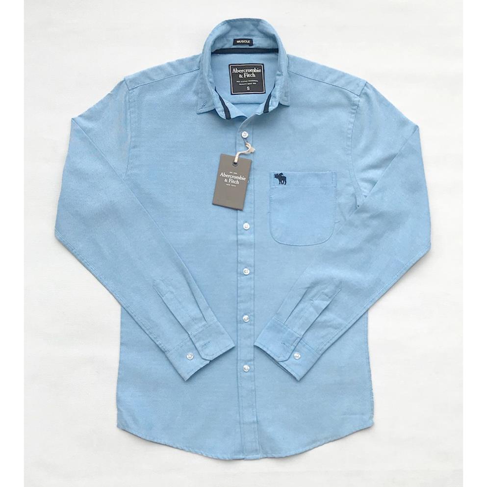 Áo sơ mi oxford nam Abercrombie & Fitch tay dài màu xanh biển đậm - Lịch Lãm Quý Ông 🎓