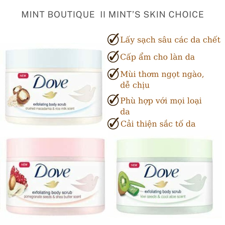 Tẩy Da Chết Toàn Thân Dove Exfoliating Body