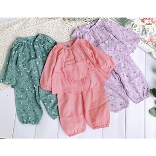 Bộ thu đông cho bé gái Dewkids vải thô mềm mại kèm túi nhỏ xinh DKT005