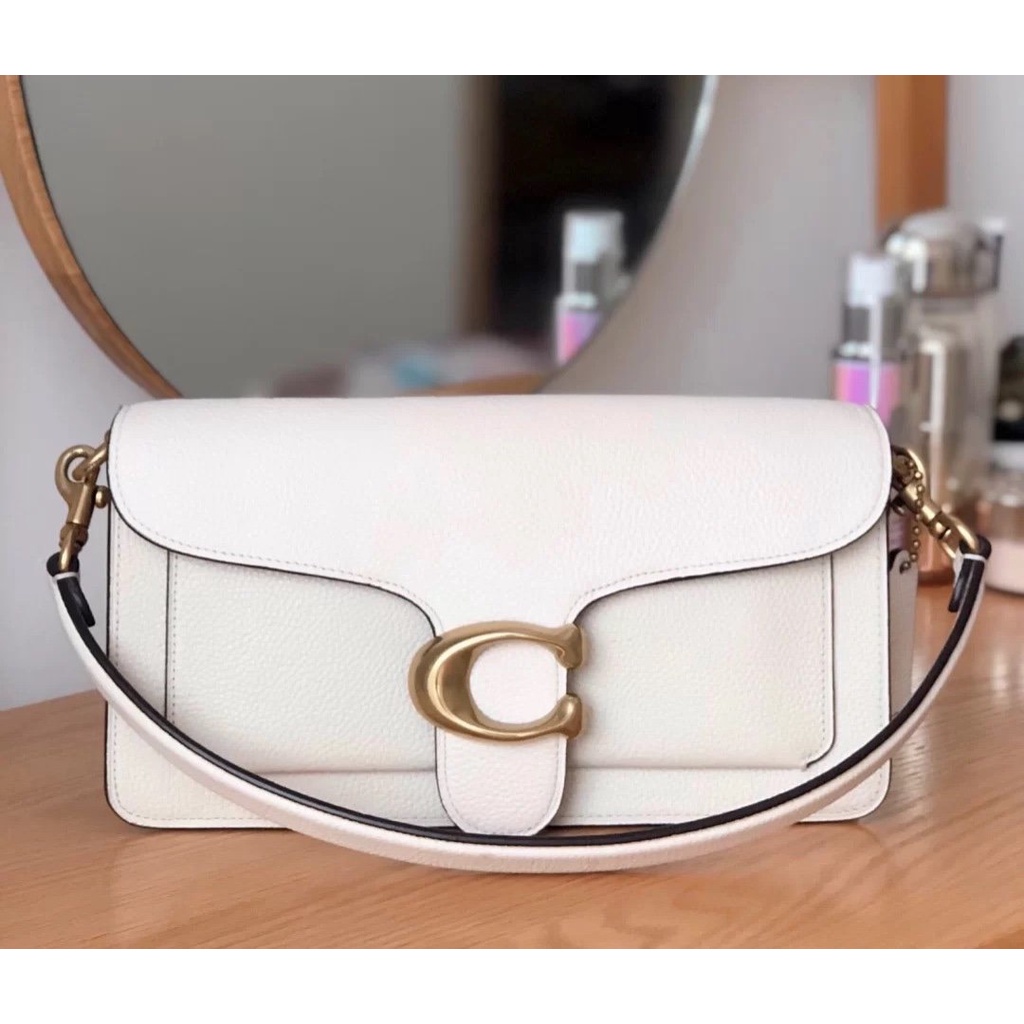 Coach baguette bag white handbag women's shoulder bag