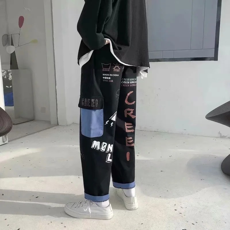 Quần dài ống rộng phong cách Âu Mỹ cá tính cho nam | BigBuy360 - bigbuy360.vn