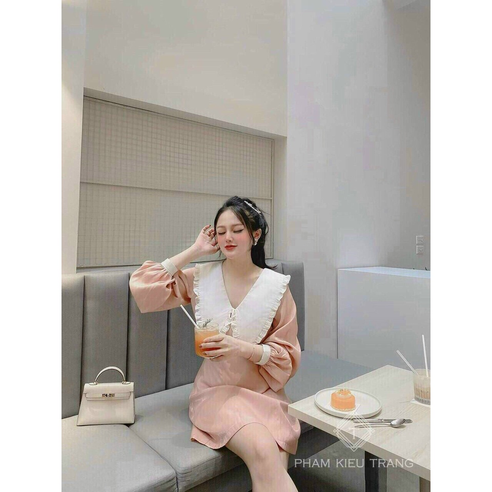 Đầm tiểu thư, đầm dáng chữ A,đ,đầm tay phồng dài dạo phố dự tiệc sang trọng