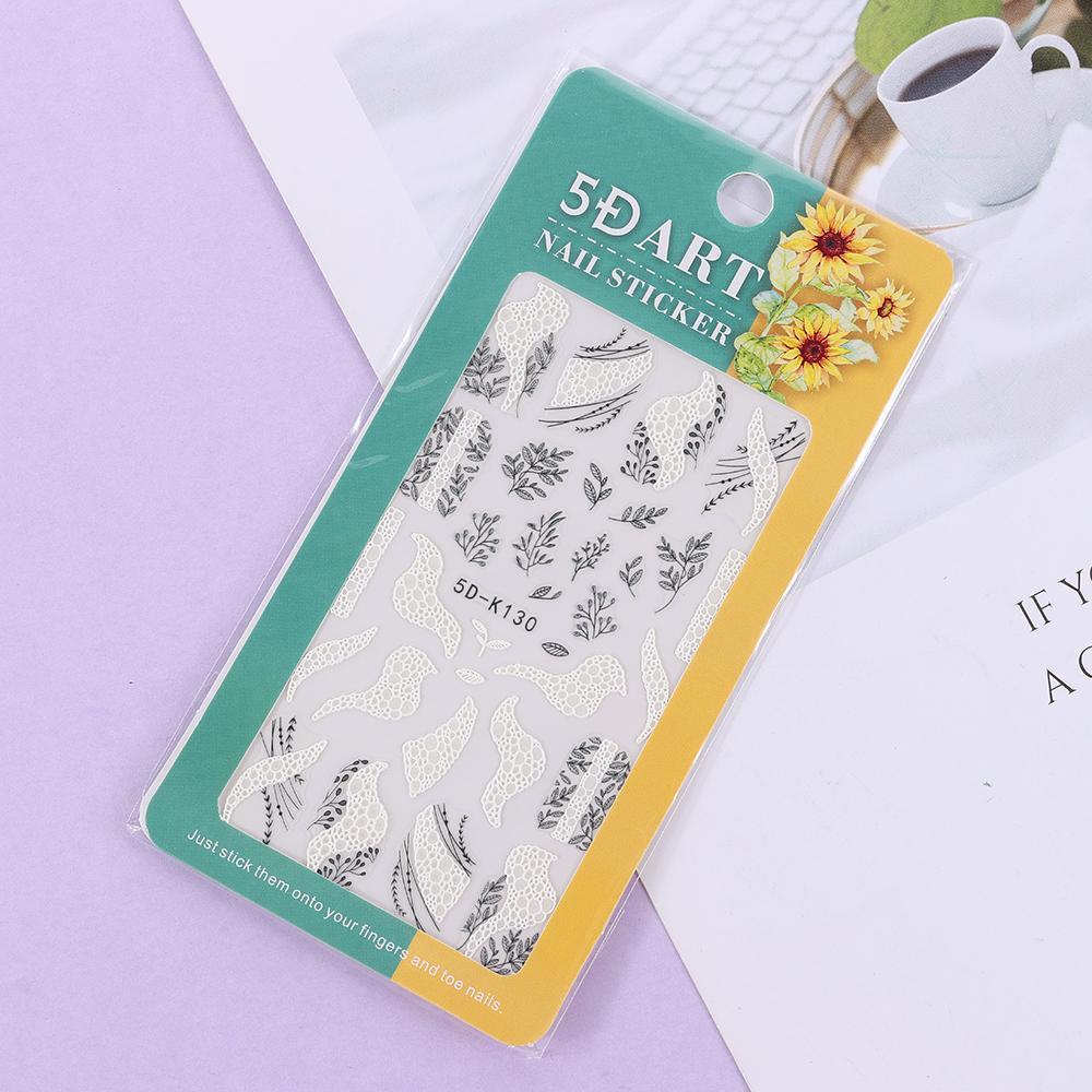 Hình Dán Trang Trí Móng Tay Acrylic Màu Trắng Đen DIY