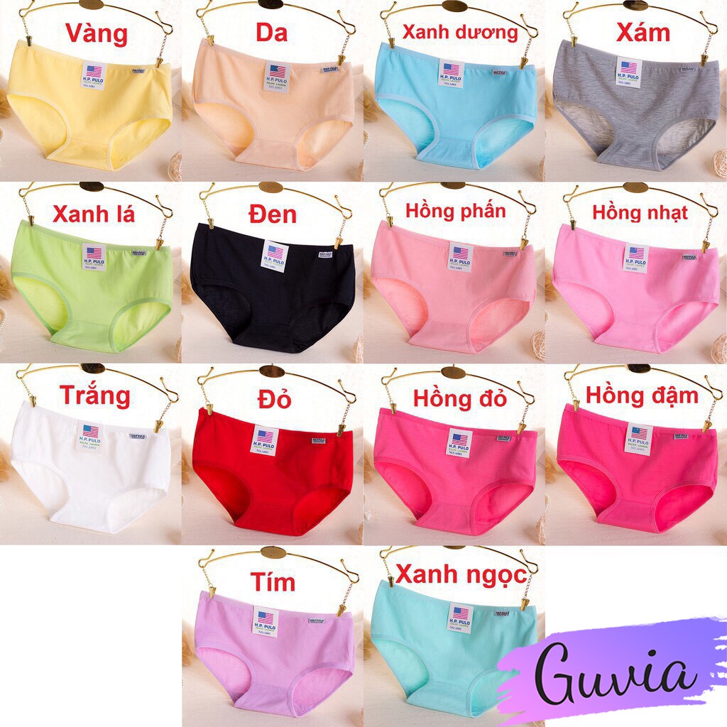 Quần lót nữ trơn kháng khuẩn Pulo QL02 Quần lót nữ cotton siêu thấm hút cao cấp | BigBuy360 - bigbuy360.vn