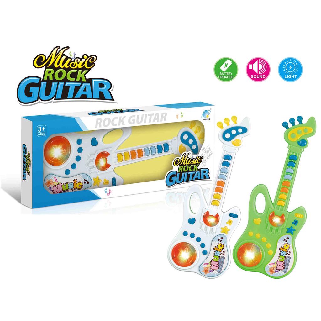 Đàn ghi ta đèn nhạc dễ thương 8 Phím Mô Phỏng Đàn Thật Đàn Ghita Guitar Điện Tử Rockstar Đèn 3D Siêu Sáng Và 8 Phím Nhạc