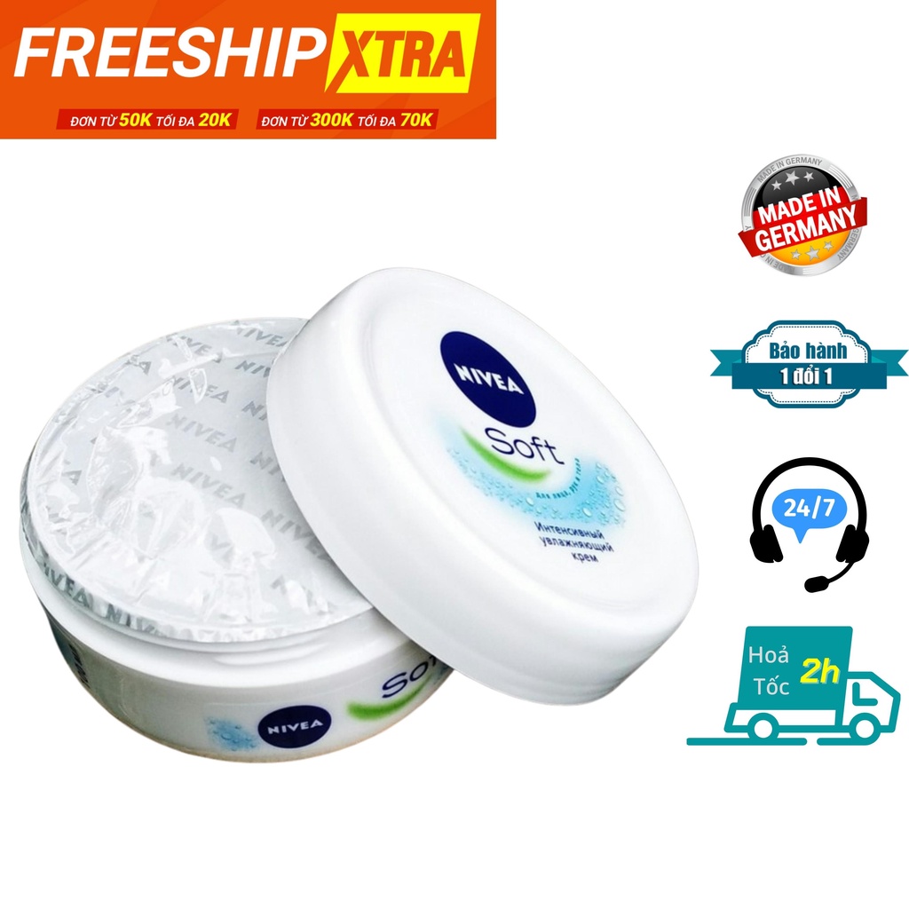 Kem dưỡng da NIVEA Soft hộp 200ml dưỡng ẩm toàn thân, chống nẻ - Dobby