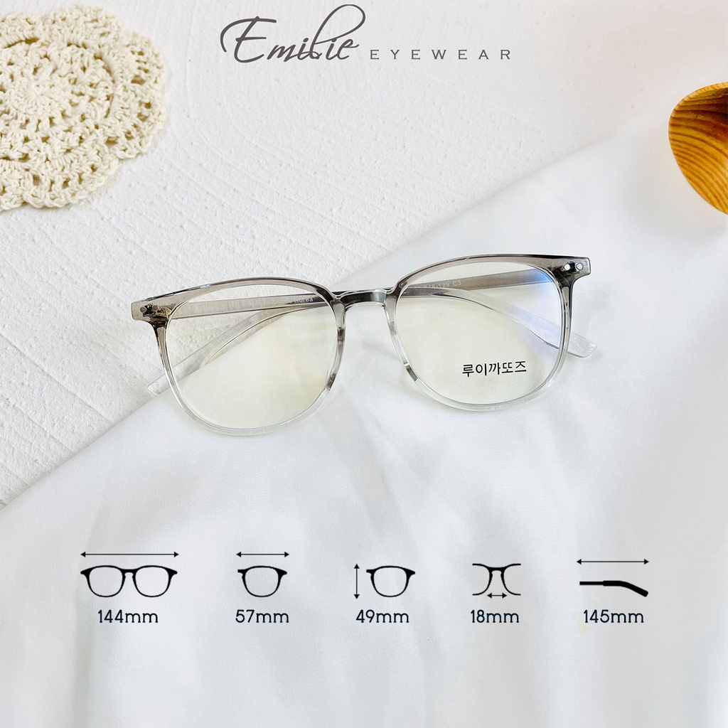 Gọng kính vuông bầu nhựa dẻo màu ombre Kính mắt Emilie phụ kiện thời trang 20303