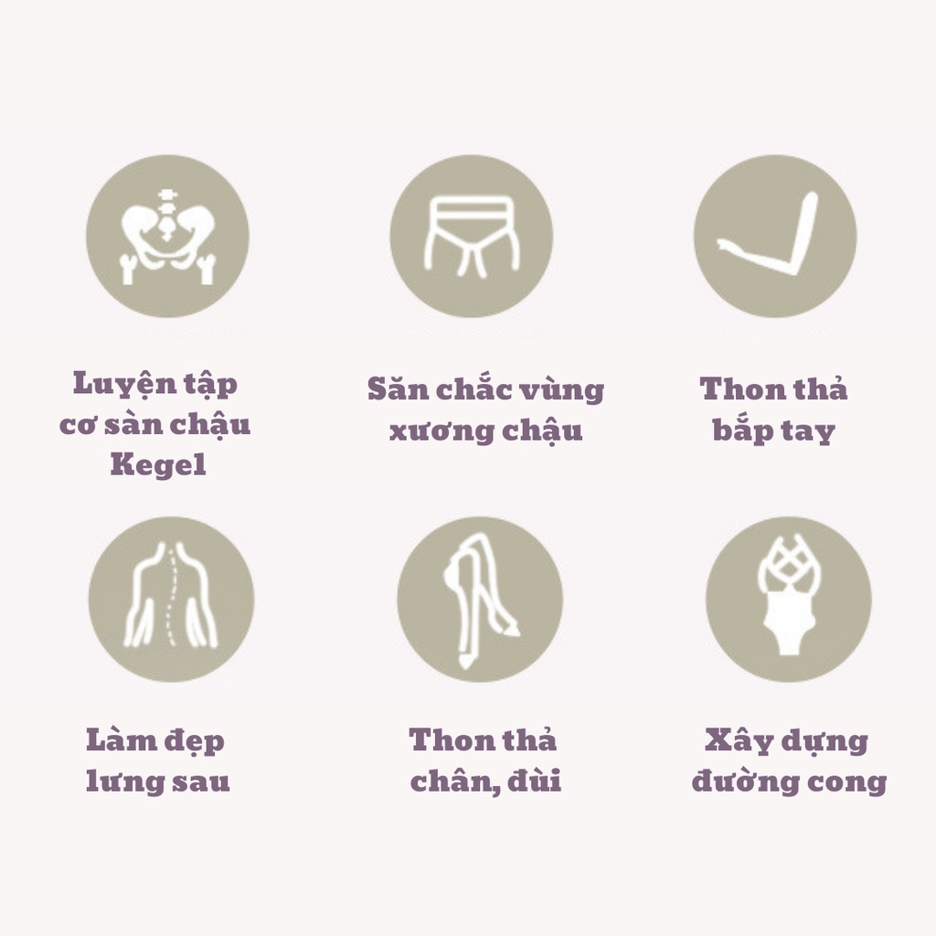 Dụng cụ tập Kegel cơ sàn chậu, đùi trong, tay, lưng xô SHOP THỂ THAO KHỎE dày 29mm & 25mm