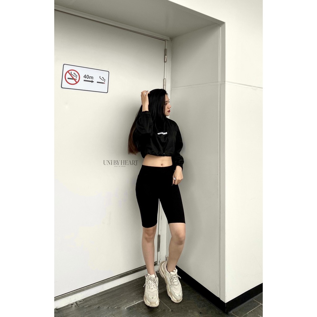 Áo nỉ nữ Rock More Crop Top CRT015 dáng ngắn, nỉ bông dày dặn - Uni By Heart | BigBuy360 - bigbuy360.vn