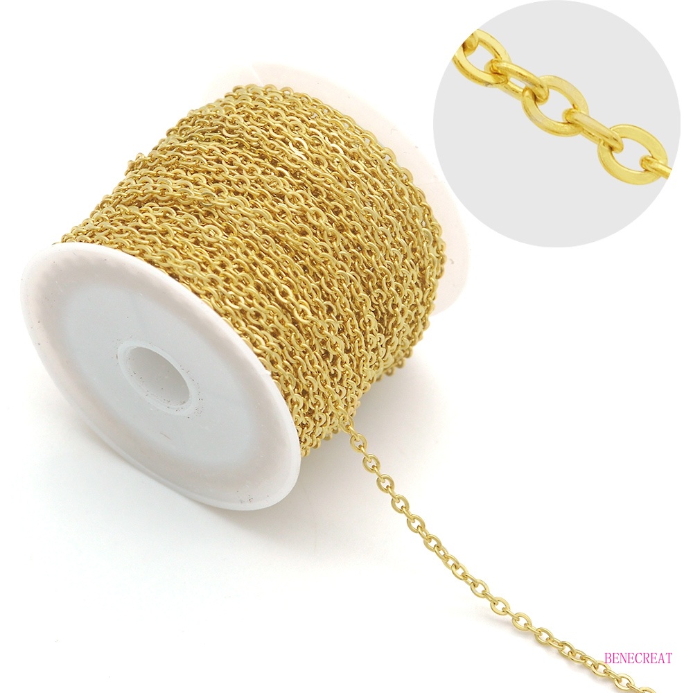 1 Dây Xích Hàn Bằng Thép Không Gỉ 304 3x2.3x0.5mm Khoảng 6.56 Feet  / strand / Không Gỉ 2.7x2x0.4mm