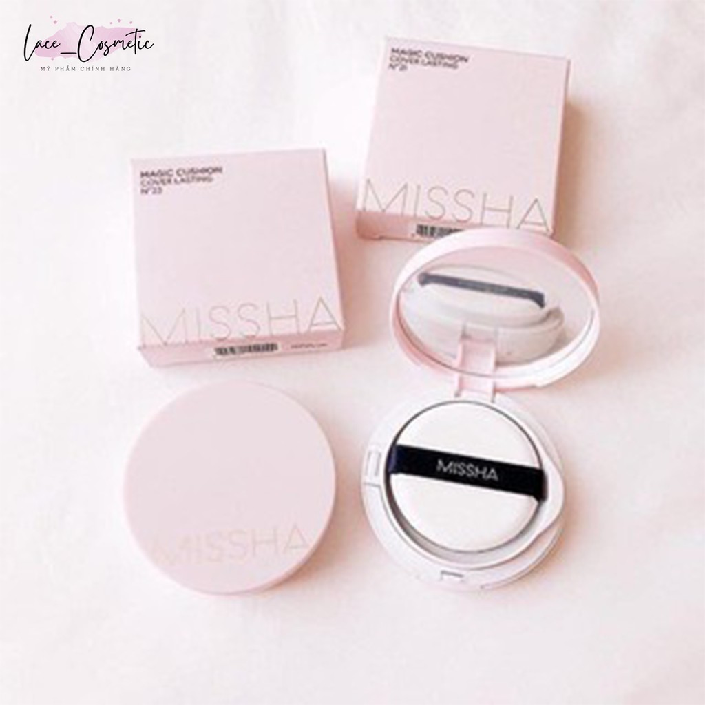 Phấn nước Missha Magic Cushion Cover Lasting 15g ( vỏ hồng nhạt ) (Tone 21, Tone 23) - LACE COSMETIC | BigBuy360 - bigbuy360.vn