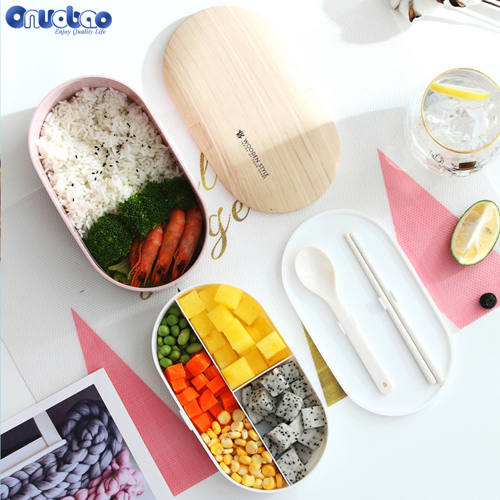 Hộp cơm kín ONUOBAO hình bầu dục bằng nhựa PP 800ml