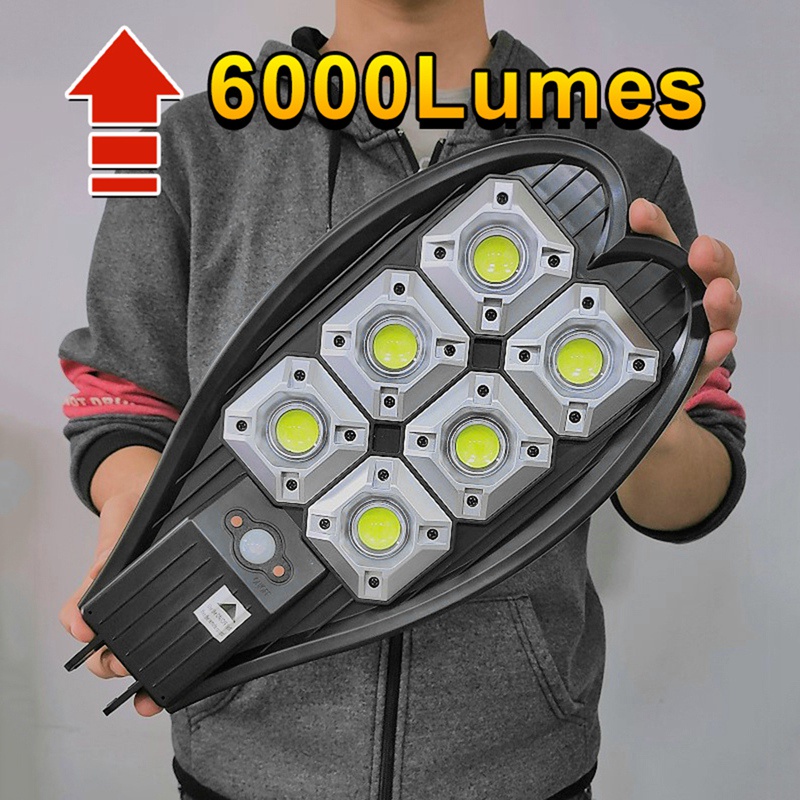 Đèn LED 3 Chế Độ Năng Lượng Mặt Trời Chống Thấm Nước 6000 Lumens Dành Cho Ngoài Trời