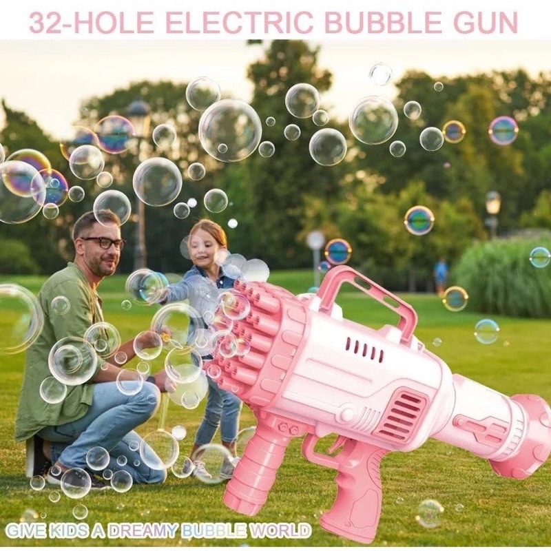 Súng Phun Bong Bóng Xà Phòng - Đồ Chơi Cho Bé Ngoài Trời