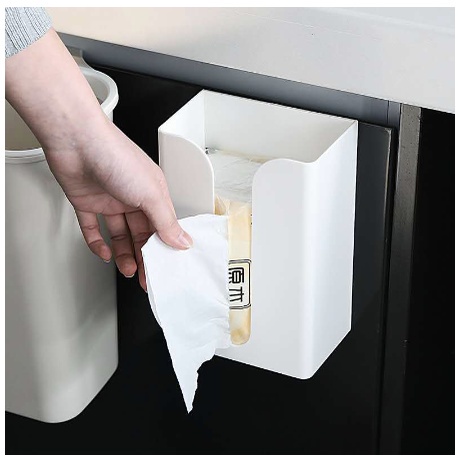 Hộp Đựng Khăn Giấy Dán Tường Nhà Tắm Nhà Bếp, Bàn Làm Việc Đựng Túi Rác Thông Minh 88310