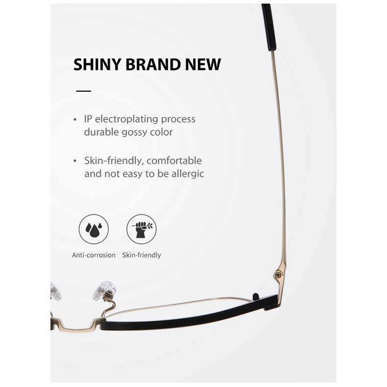 Mắt kính ZEliN YJ2036 gọng vuông siêu nhẹ bằng titan