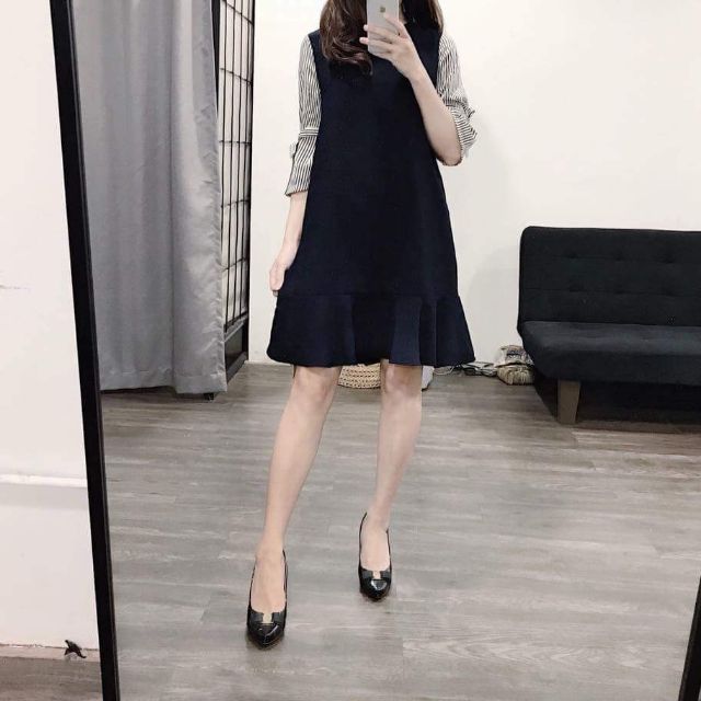 Váy pha tay kẻ