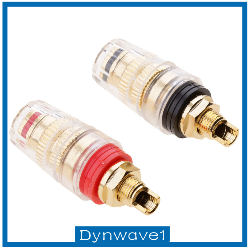 [DYNWAVE1]2x Audio Speaker Binding Post short Thread Terminal Banana Plug Gold Plated