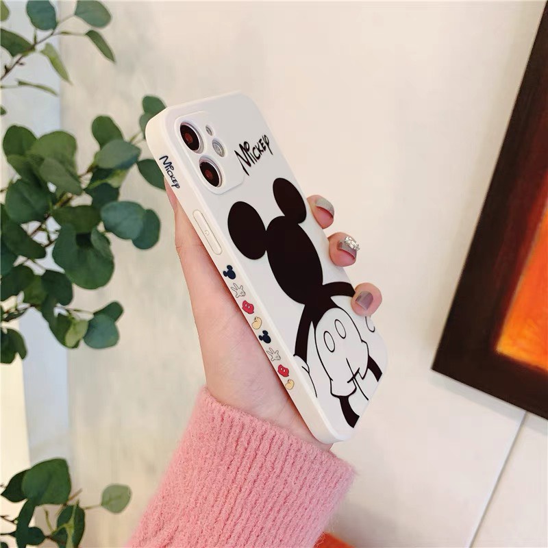Ốp lưng iphone đẹp cạnh vuông in hình viền bvc Tosat Bear doraemon gấu mickey