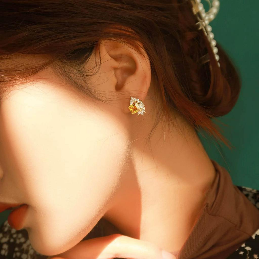 Bông tai bạc S925 mạ vàng 18K nhẹ nhàng kiểu Pháp cổ điển cho nữ - B2819 - Bảo Ngọc Jewelry