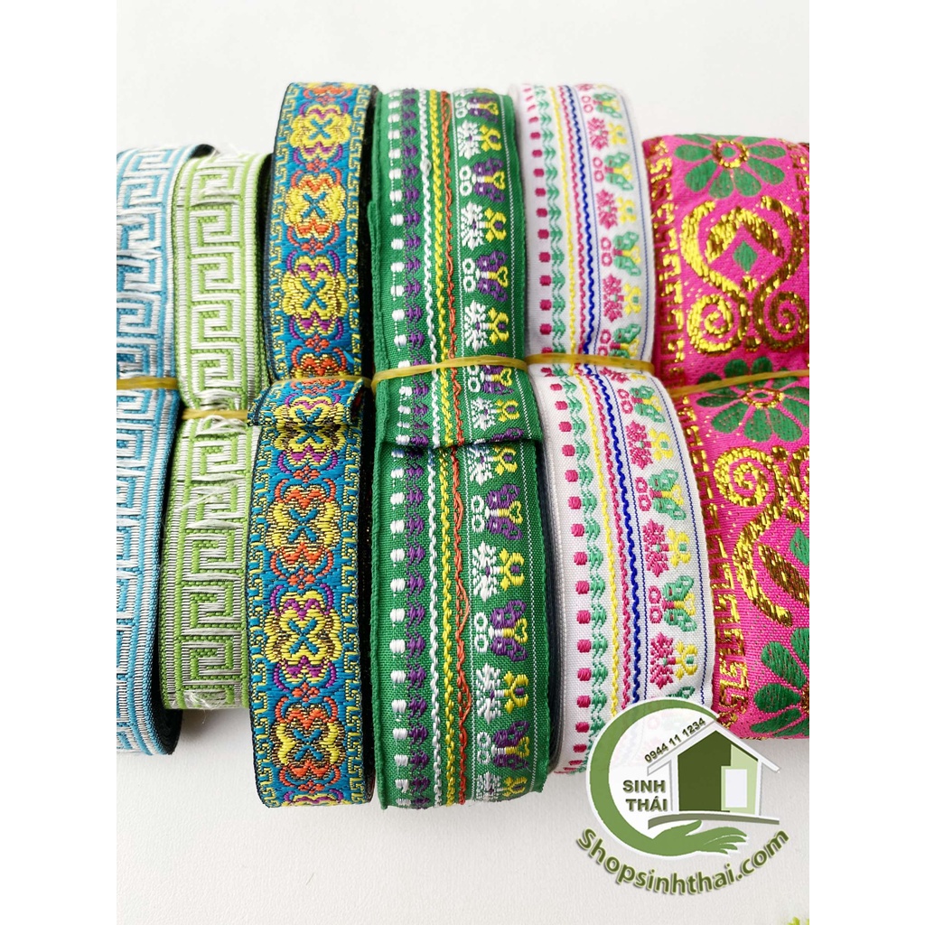 Dây thổ cẩm nhiều màu bản rộng 1cm, 2cm, 4cm - Giao màu ngẫu nhiên
