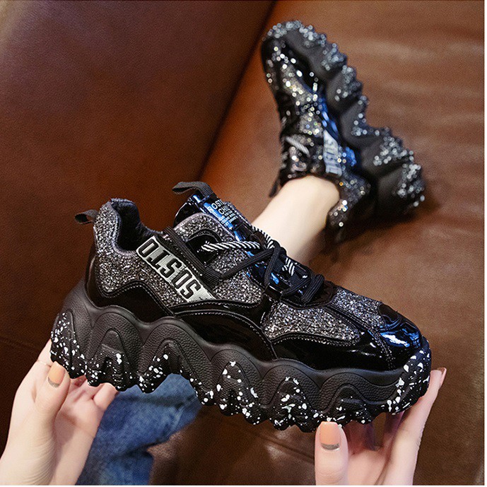 Giày Nữ 💖FREESHIP📛 Giày Thể Thao Độn Đế 5p Siêu Đẹp, Giày Nữ Sneaker Gồm combo 2 Đôi Dây Giày Đế Vảy Sơn Cực Hot | BigBuy360 - bigbuy360.vn