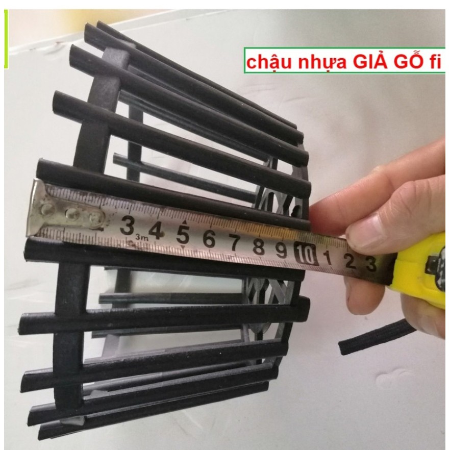 10 CHẬU NHỰA GIẢ GỖ THẾ HỆ MỚI ĐK 20cm