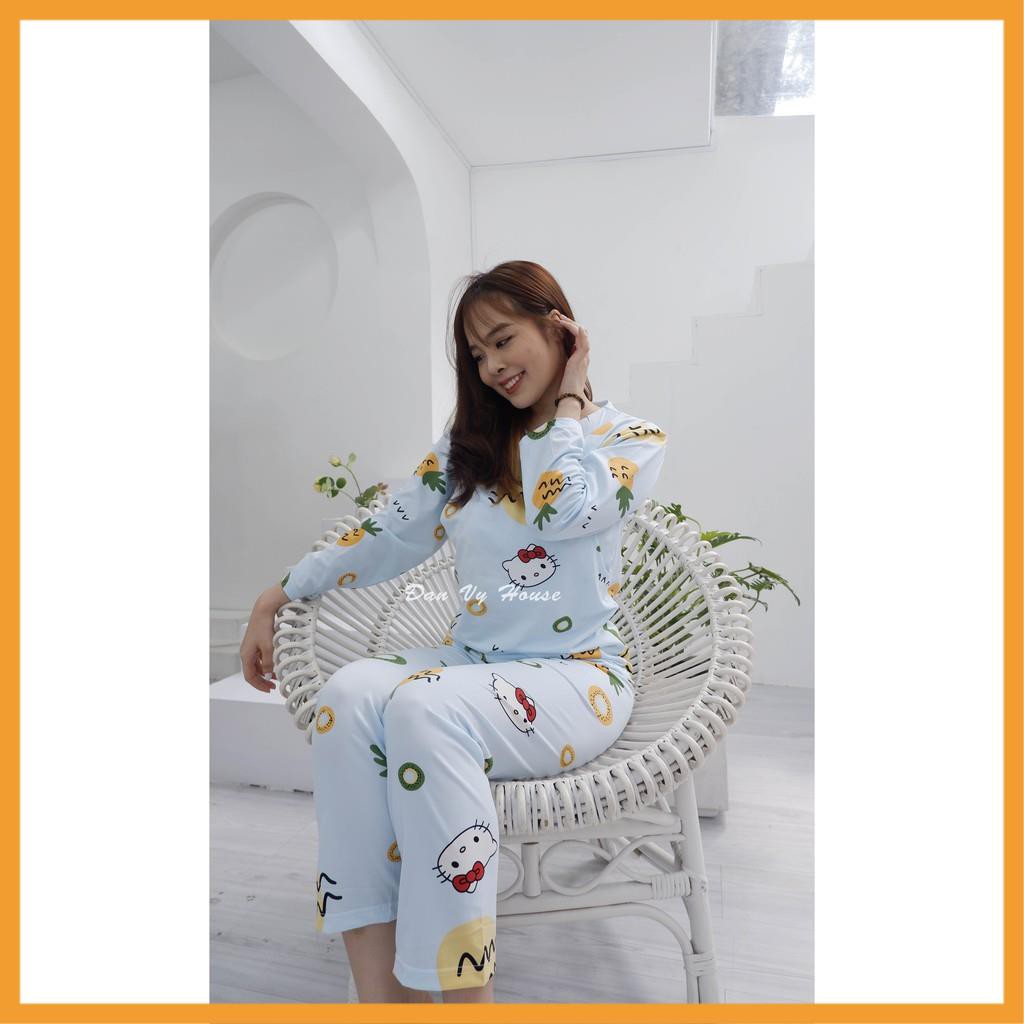 Đồ bộ dài tay bầu và sau sinh cho mẹ cho con bú chất cotton mềm mịn