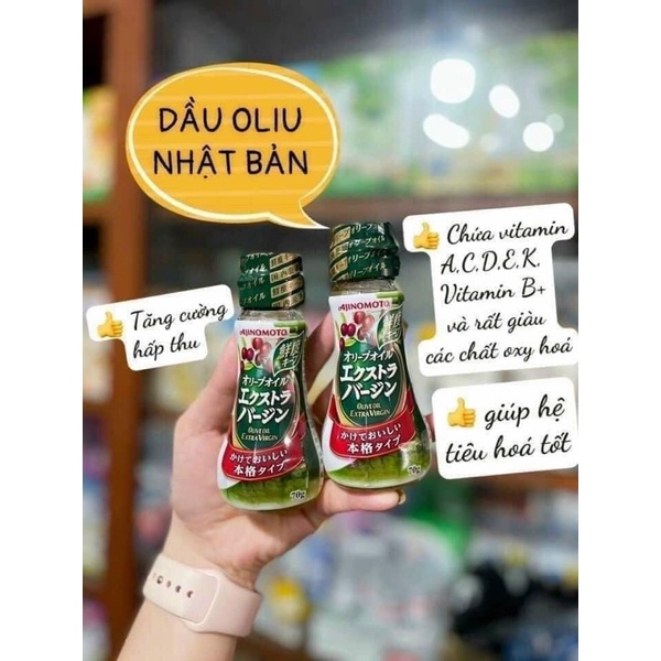 (Date 08/2024) Dầu olive Ajinomoto Nhật Bản cho bé ăn dặm - chai 70g