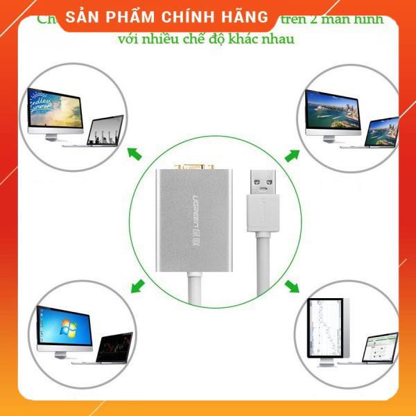 [CHÍNH HÃNG] Cáp Chuyển Đổi ( USB 2.0 sang VGA dài 80cm) Cao Cấp Chính Hãng Ugreen UG40244 chính hãng bảo hành 18 tháng