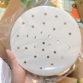 Giấy nến đục lỗ cho nồi chiên không dầu, giấy thấm dầu ăn size 20,5cm ( 100 tờ)