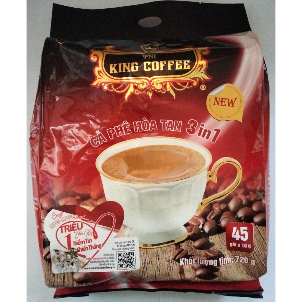 Cà Phê Hòa Tan 3in1 TNI King Coffee (16gr x 45 gói)