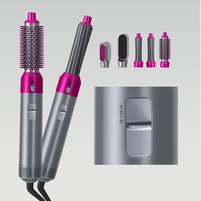 Máy làm tóc đa năng AIRWRAP 5 IN 1.Máy sấy, Lược điện chải thẳng tóc, Máy uốn xoăn, Máy uốn phồng, Uốn cụp