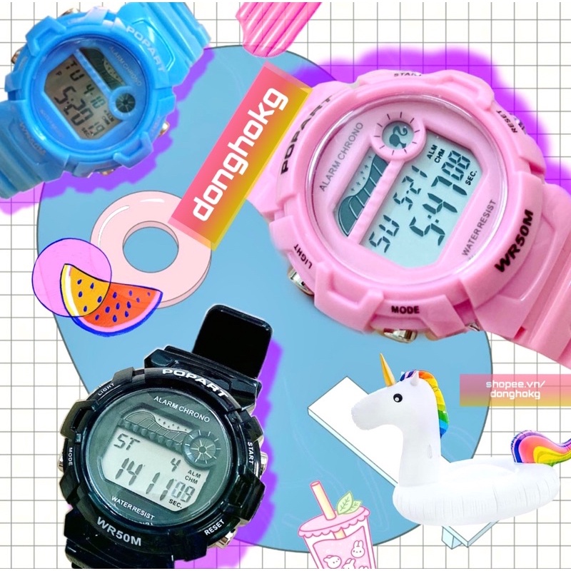 Đồng hồ điện tử POPART nữ blackpink mã POP 540, chống nước bền bĩ