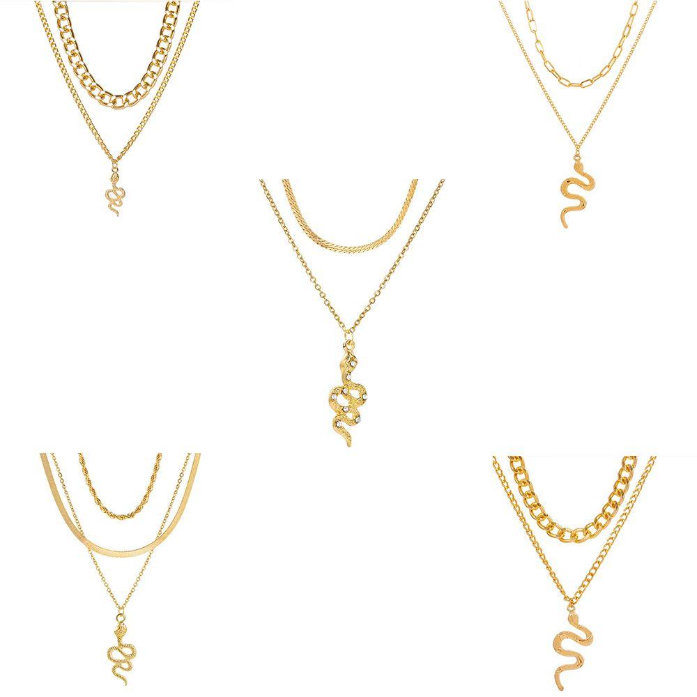 Vòng cổ Nhiều Lớp Bằng Hợp Kim Dày WMES15H Y2K Thời Trang Cho Nam Và Nữ