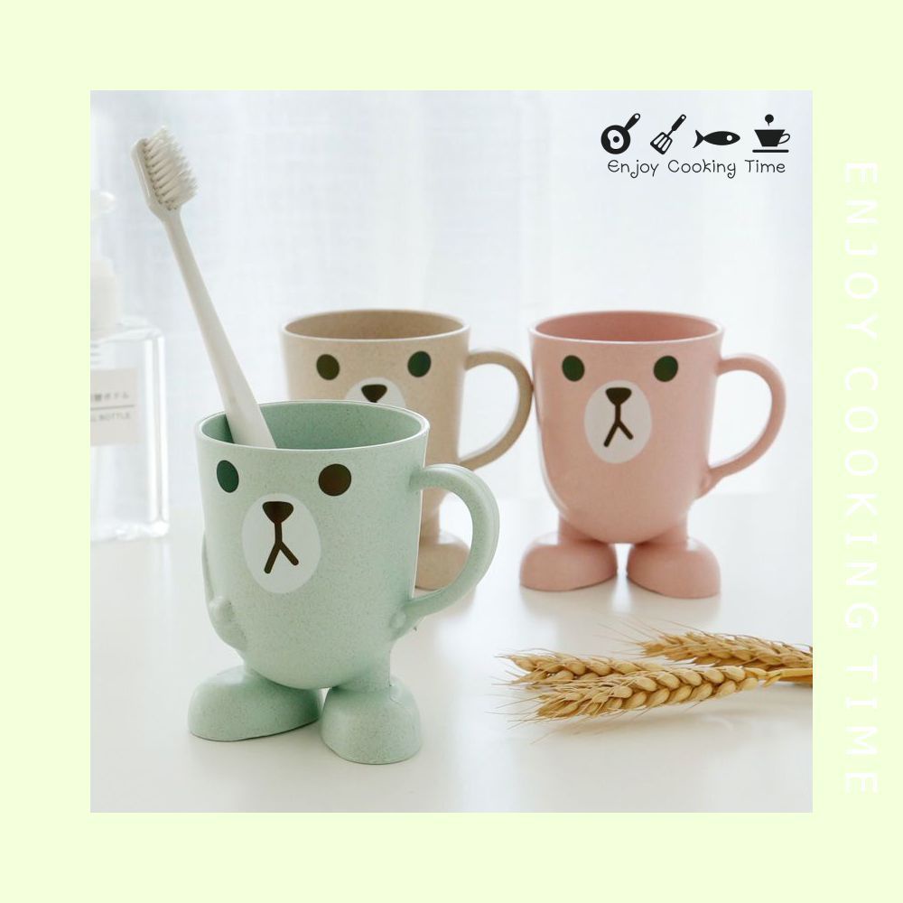 Ly cốc lúa mạch có quai cầm hình gấu cakeshop hcm