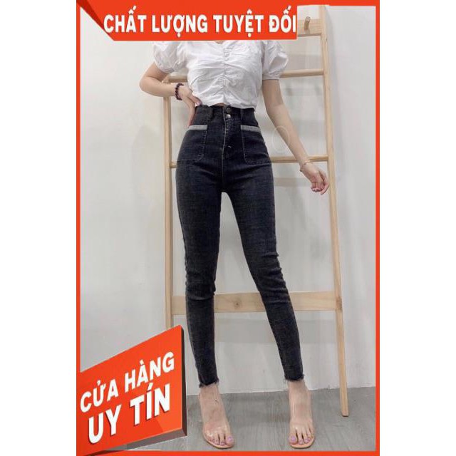 [Mã WASTMAY giảm 15% tối đa 30K đơn 150K] Quần Jeans Ôm Cạp Siêu Cao Túi vuông to 2 bên- ảnh thật trải sàn | BigBuy360 - bigbuy360.vn