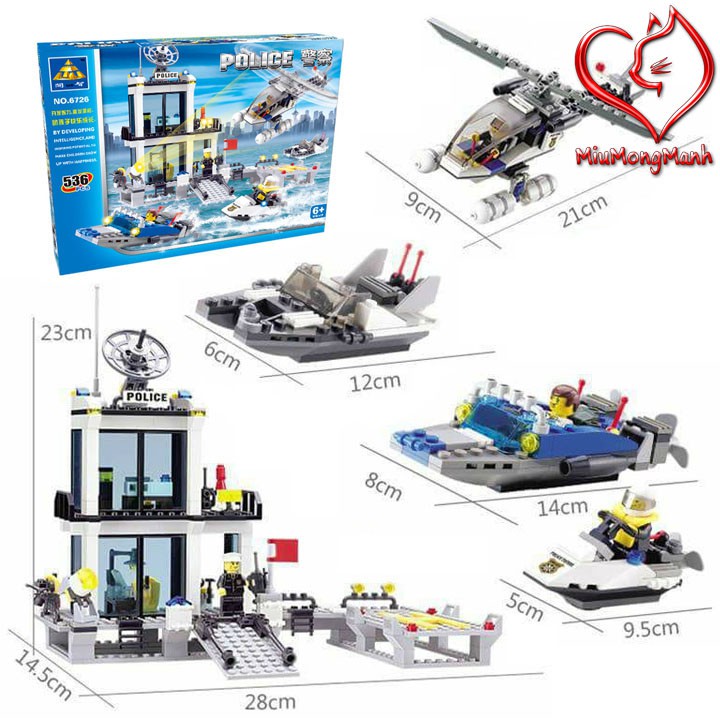 Trạm Cảnh Sát Biển 536 Chi Tiết City Lego Kazi Đồ Chơi Lắp Ráp Xếp Hình