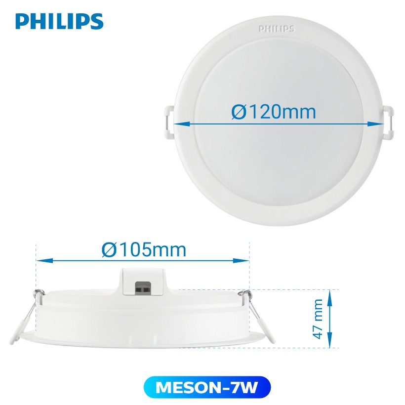 COMBO Mua 4 tặng 1 Đèn LED âm trần Philips Downlight Meson 59202 7W 6500K - Ánh sáng trắng