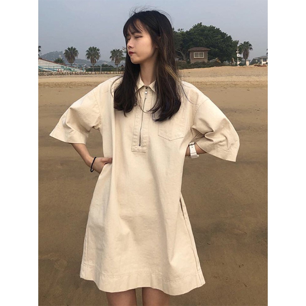 Order | Đầm denim suông cổ polo K4904 | BigBuy360 - bigbuy360.vn