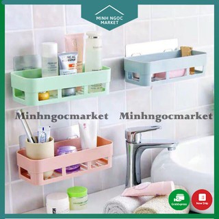 Kệ chữ nhật dán tường nhà bếp để đồ đa năng kệ nhà tắm tiện lợi