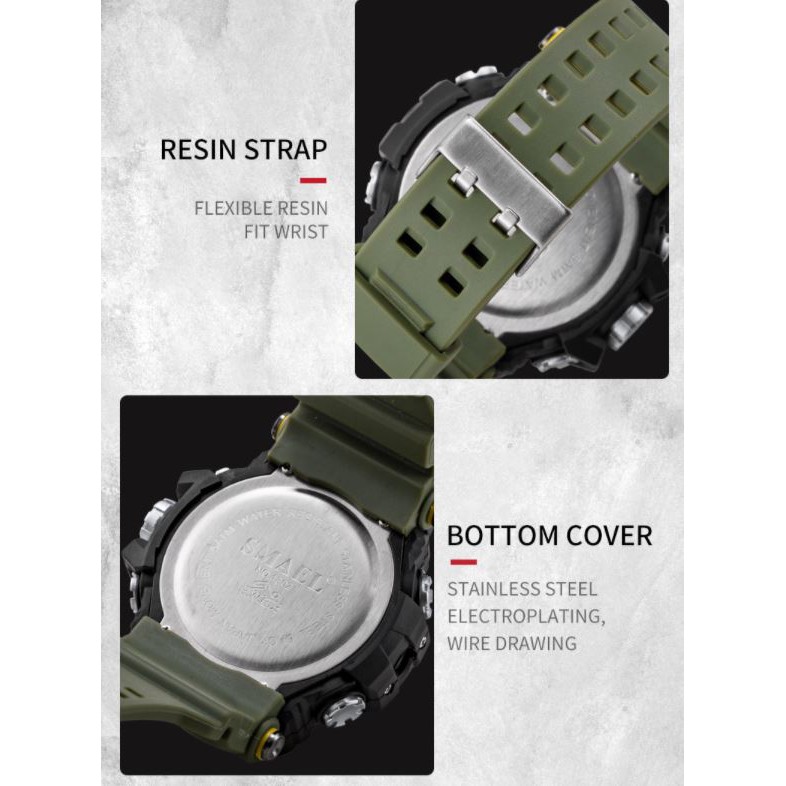 Đồng Hồ Điện Tử Thể Thao Nam Chính Hãng SMAEL JAPAN 1802 - Phong Cách Quân Đội | BigBuy360 - bigbuy360.vn