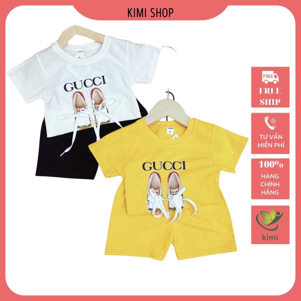 Bộ cộc tay gucci cho bé gái bé trai trẻ em cotton cao cấp hàng loại đẹp giá rẻ--KIMI-GC1